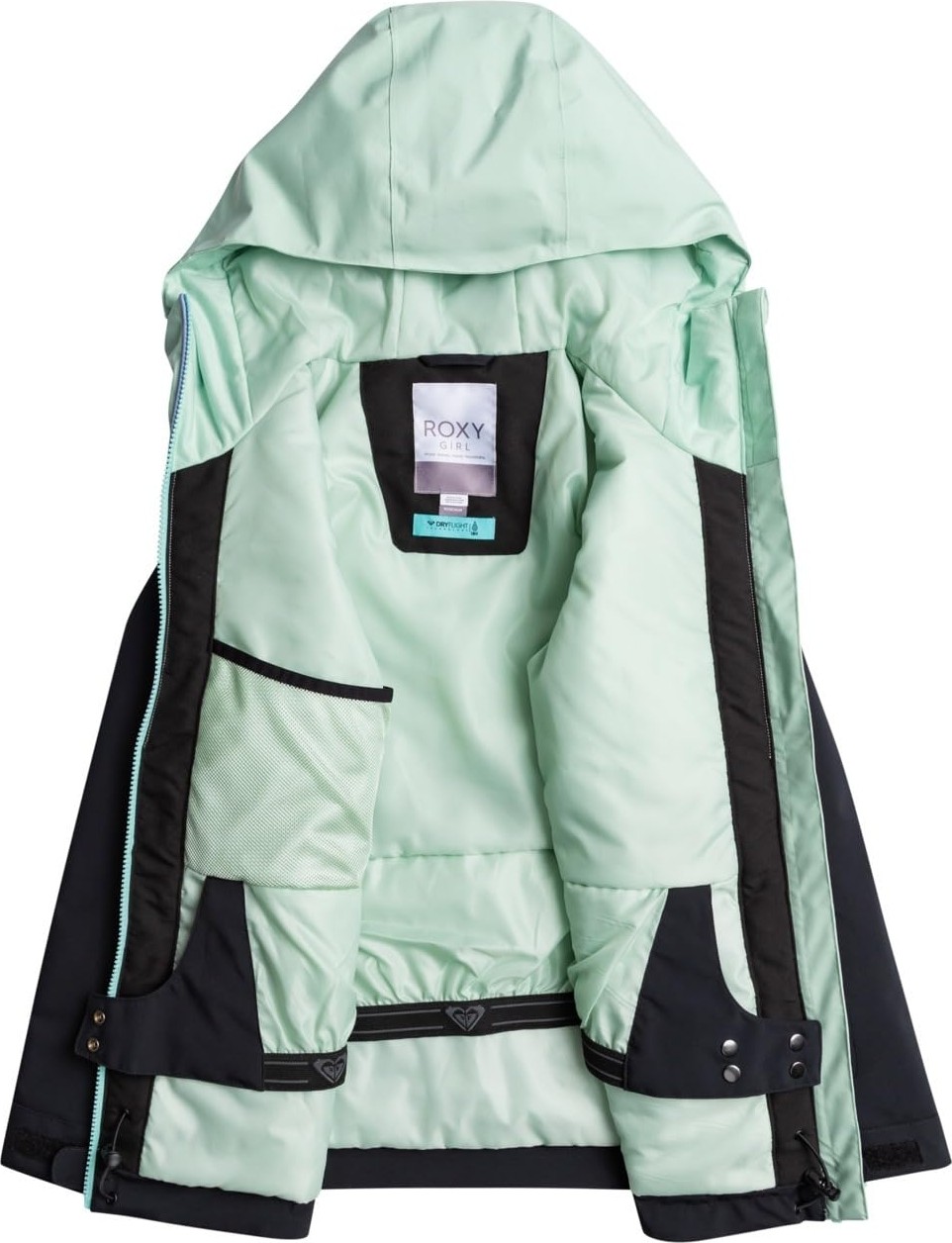 Aesco Roxy Snowmist Kız Çocuk Siyah Snowboard Ceketi görsel 4