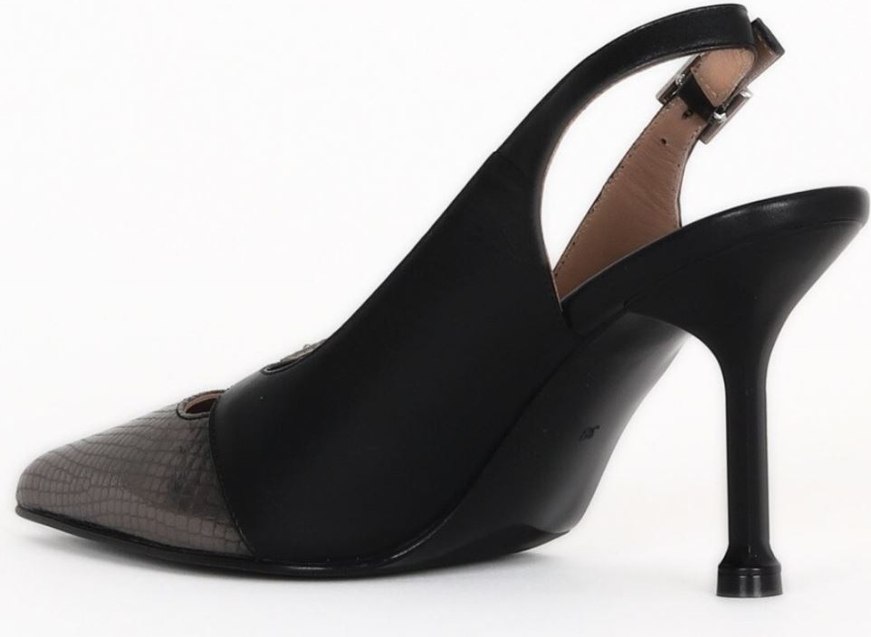 Bueno Shoes Siyah Deri-Çelik Yılan Kadın Topuklu Ayakkabı 33WG7588 33WG7588 görsel 4