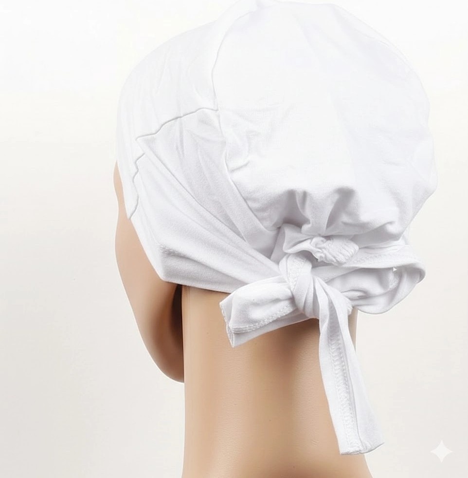 Hace Bazaar Dikişsiz Bağlamalı Tesettür Bone - Bağlamalı Bandana Beyaz 5 Adet