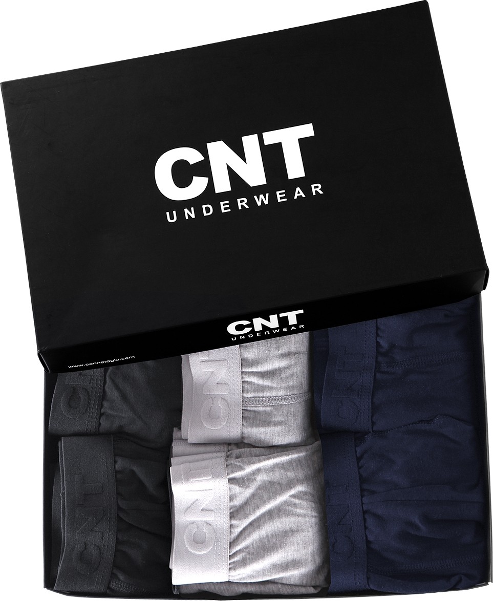 Cnt Erkek Boxer Düz Desenli 3XL Likralı Premium Paket 6'lı Konforlu İç Giyim Seti