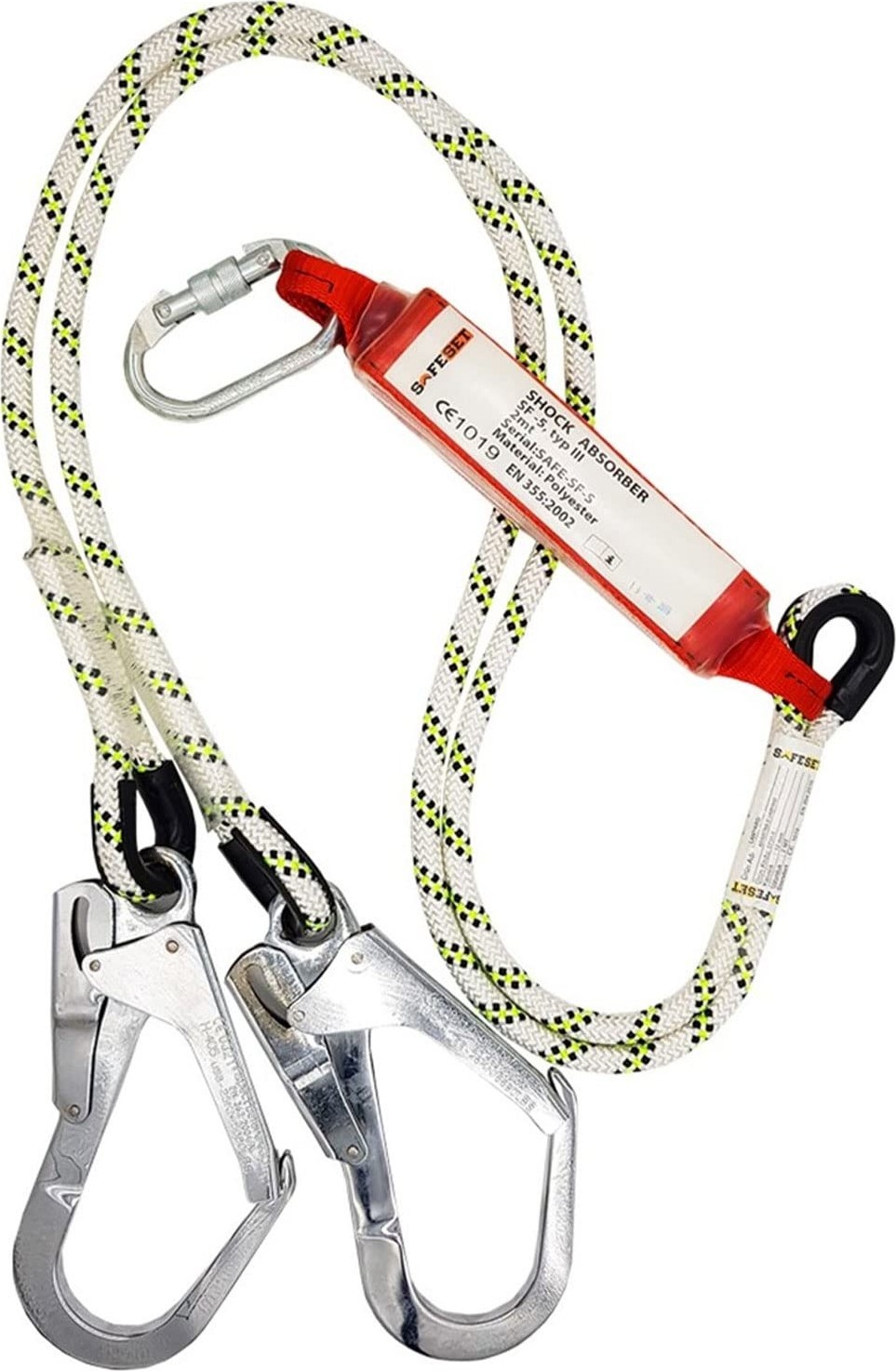 Odea BADEM10 Safeset Çift Kancalı Şok Tutucu Takımı Lanyardlı 2 Metre Emici Halat Emniyet Kemeri