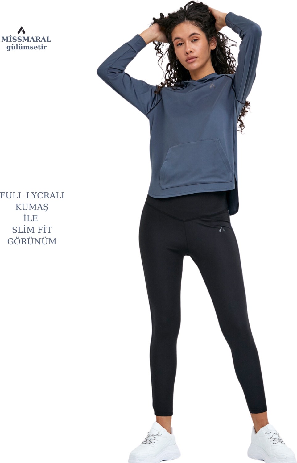 Miss Maral Kadın Eşofman Takım Lila /siyah Spor Tunik & Toparlayıcı Tayt Dalgıç Kumaş Sports And Casual 13060