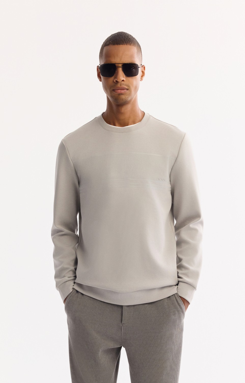 AVVA Erkek Siyah Bisiklet Yaka Pamuklu Bi-Stretch Baskılı Regular Fit Sweatshirt A52Y1215