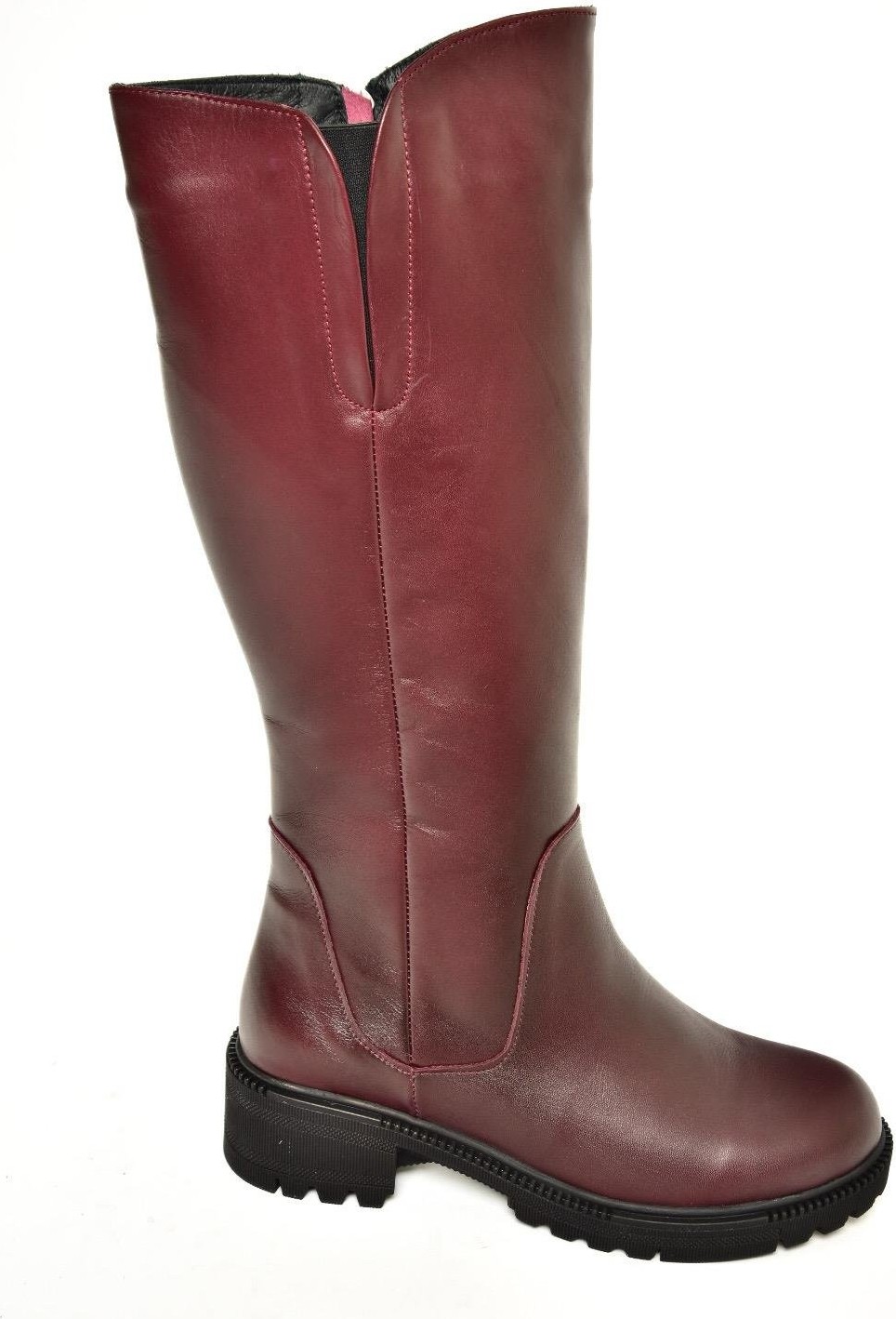 Fox Shoes Deri Bordo Kadın Çizme Düz Topuklu Günlük Kullanım İçin Şık Tasarım N654226103