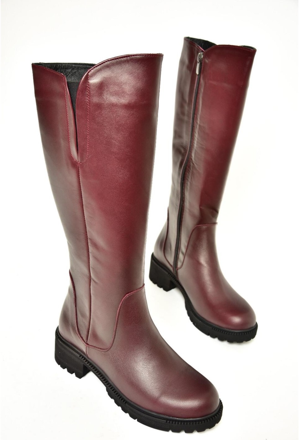 Fox Shoes Deri Bordo Kadın Çizme Düz Topuklu Günlük Kullanım İçin Şık Tasarım N654226103 görsel 4
