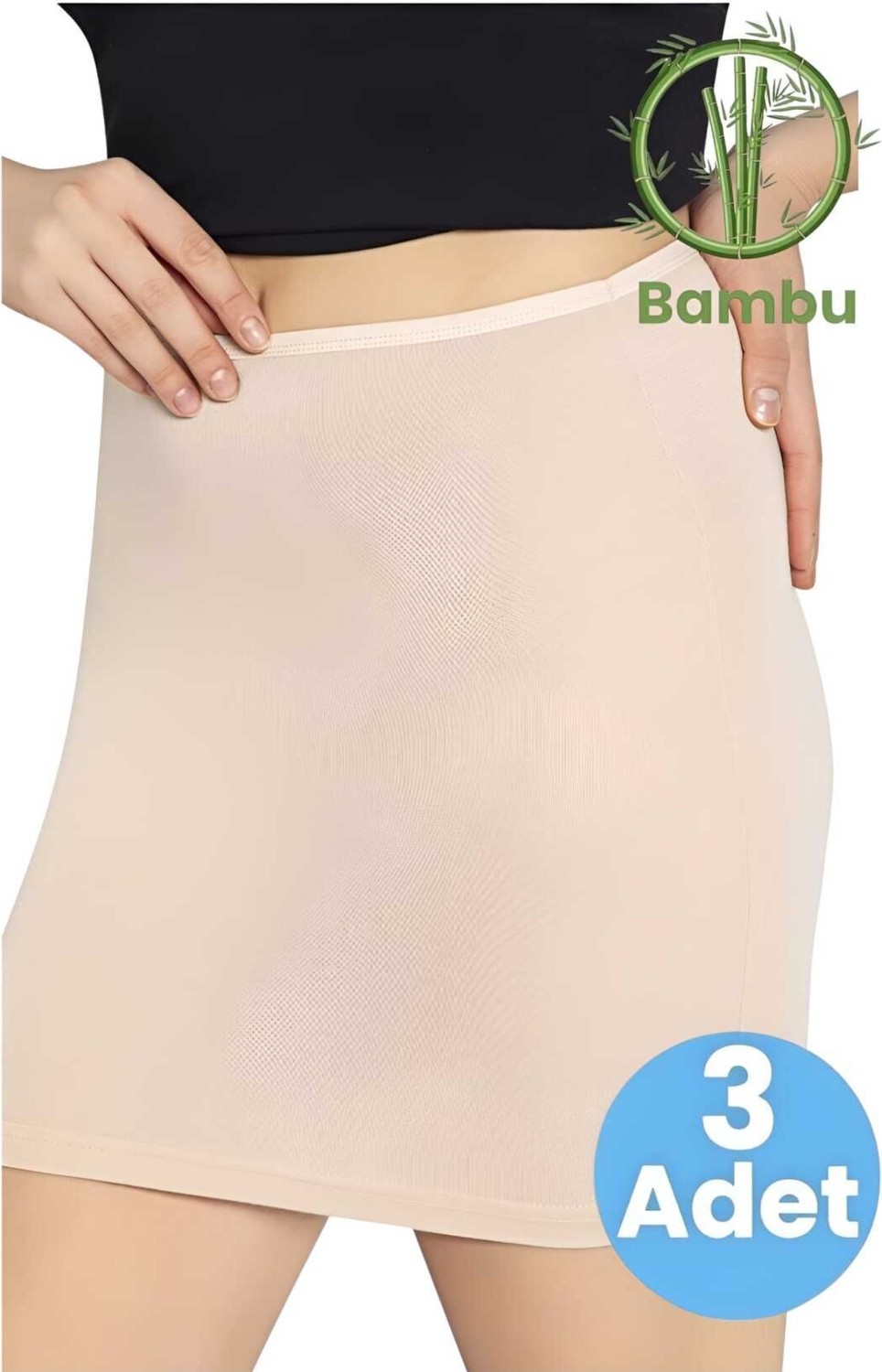 Tezzgelsin Kadın 3'lü Bambu Kumaş Mini Jüpon