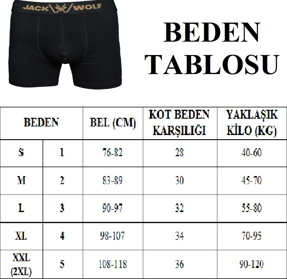 Jack Wolf 5 Li Pack Pamuklu Likralı Erkek Boxer görsel 2