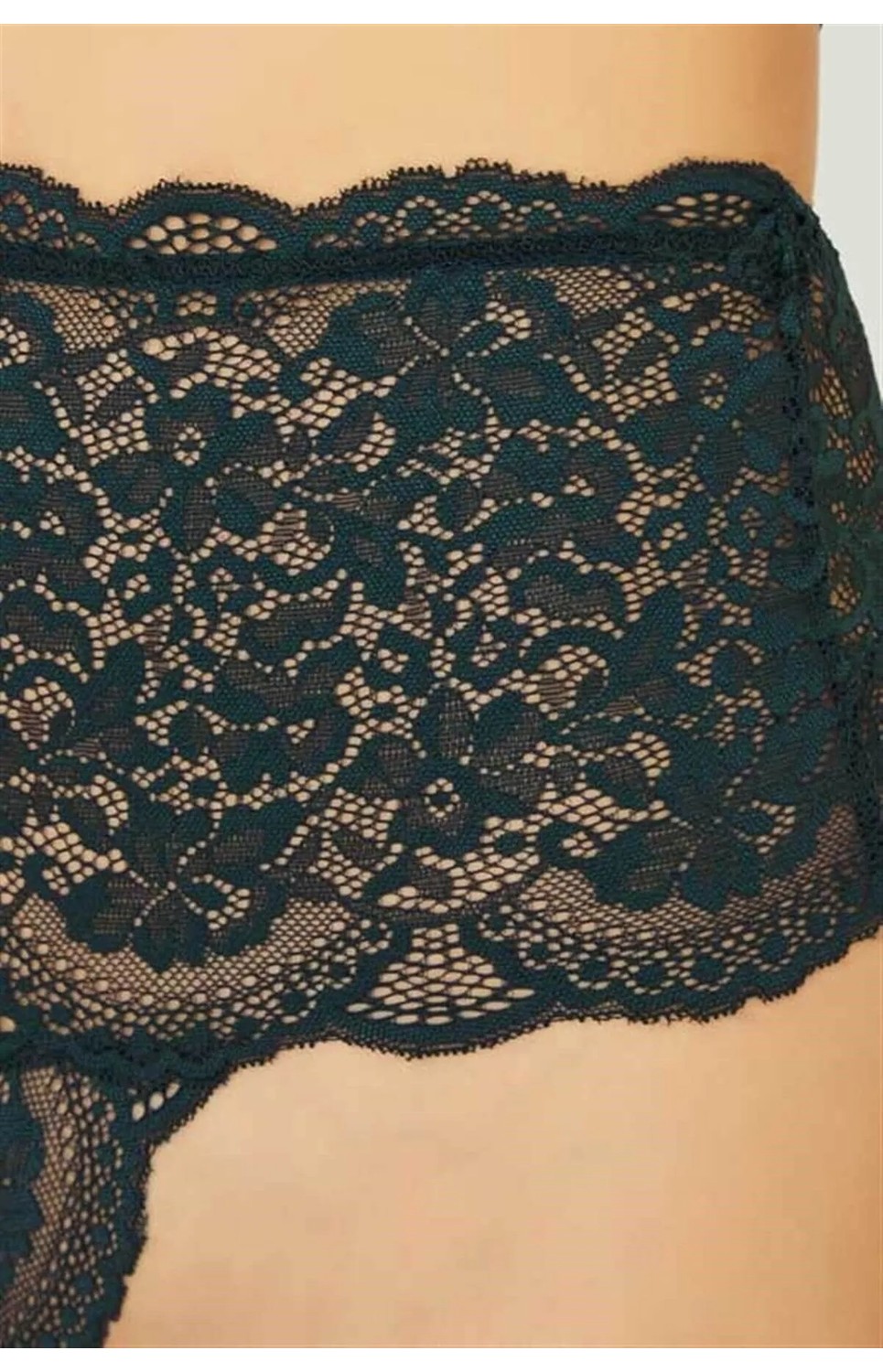 Cottonhill Dantelli Lastik Detaylı Yüksek Bel Kadın Tanga 3'lü Paket Külot görsel 7