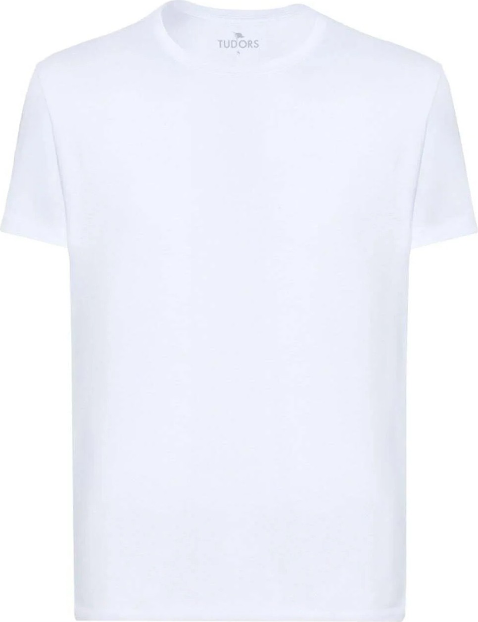 Tudors Unisex Slim Fit Dar Kesim %100 Pamuk Yumuşak Dokulu Beyaz Bisiklet Yaka Tişört