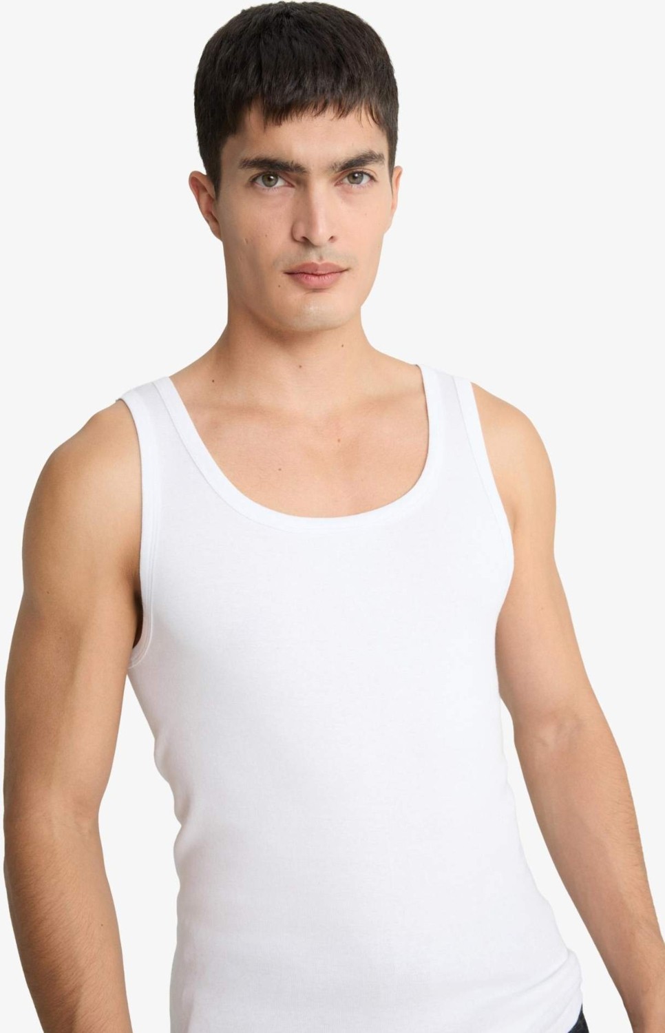 DeFacto %100 Pamuk Slim Fit Ribana 2'li Atlet Y9056AZ25WN görsel 4