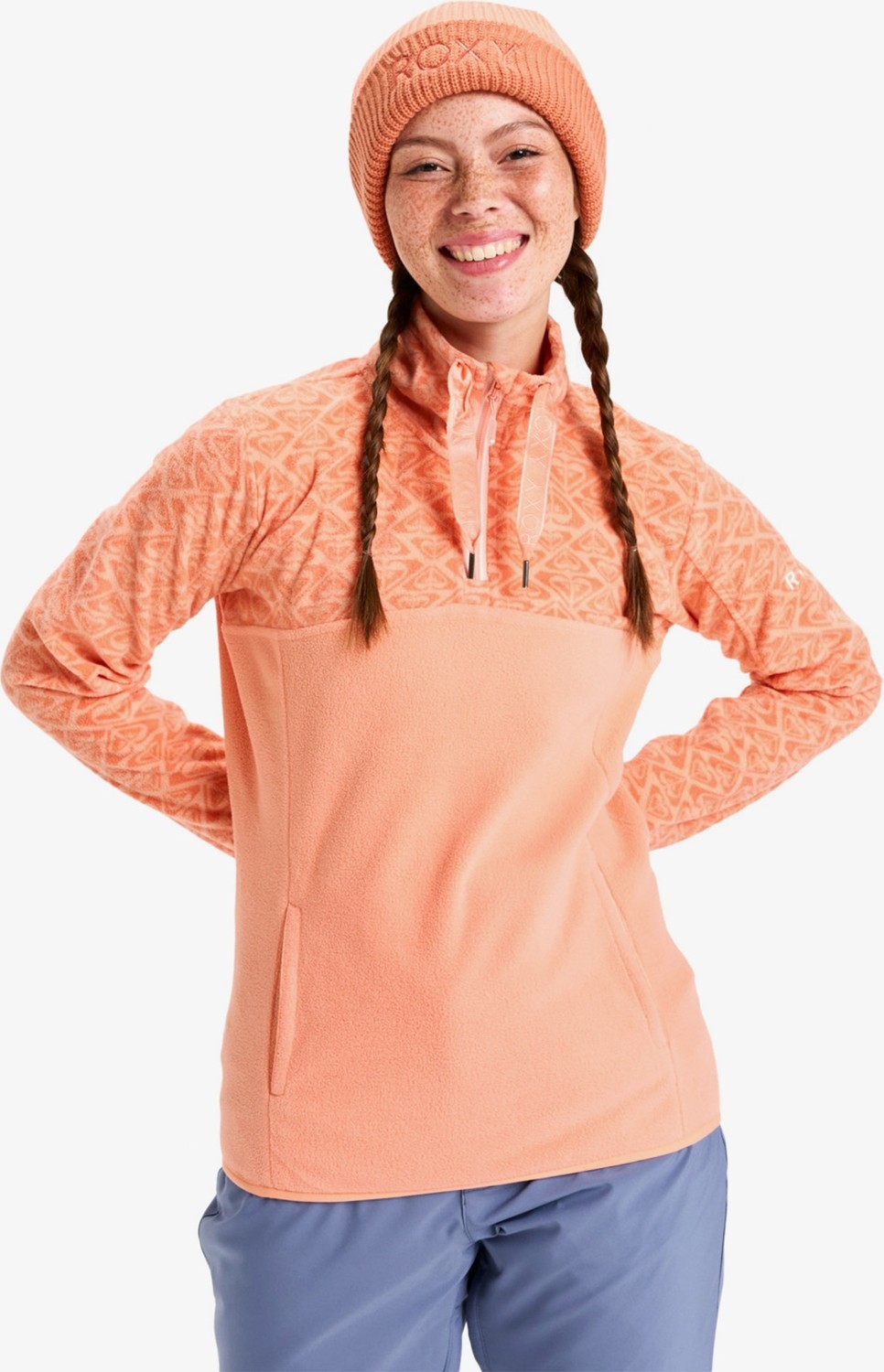Roxy Sayna Half Zipped Kadın Pembe Polar Üst