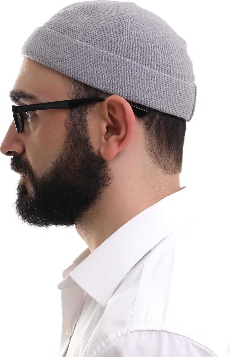 Aesco Ihvan Online Açık Gri Katlamalı Sade Desen Kışlık Orlon Takke Şapka görsel 4