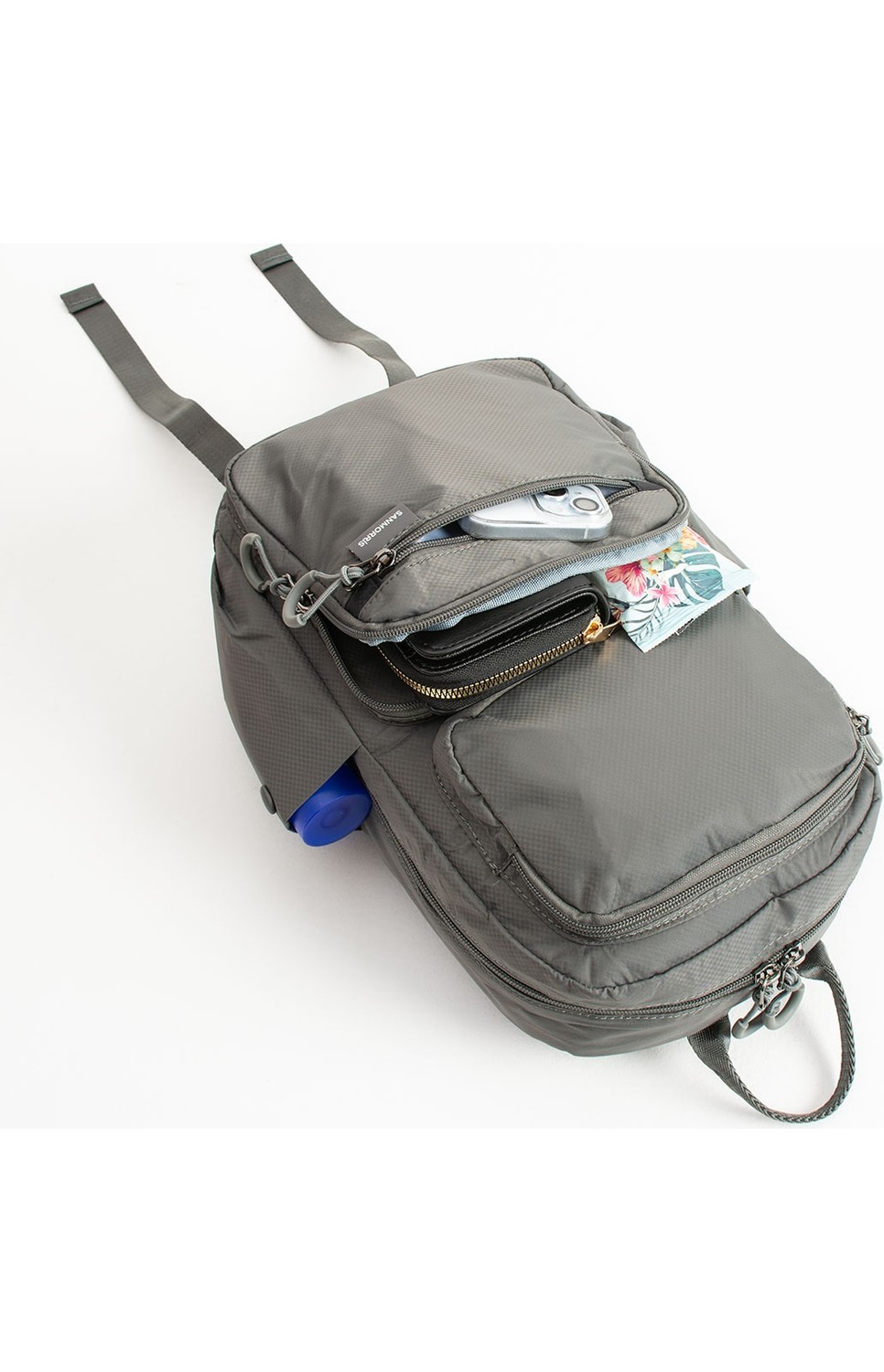 Viatox Vs 6032 Unisex Suya Dayanıklı Paraşüt Kumaş 5 Bölmeli Laptop Bölmeli Seyahat ve Okul Çantası Siyah görsel 6