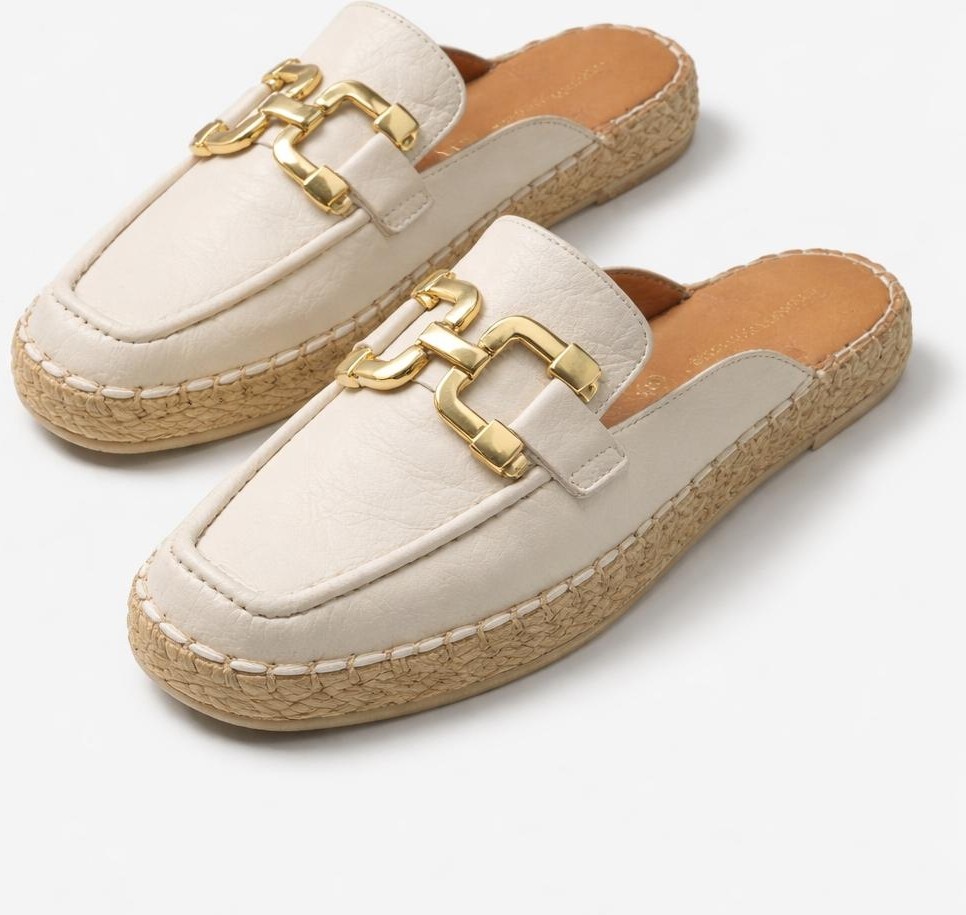 Butik Noble Shoes Hakiki Deri Kapalı Burun Espadril Terlik