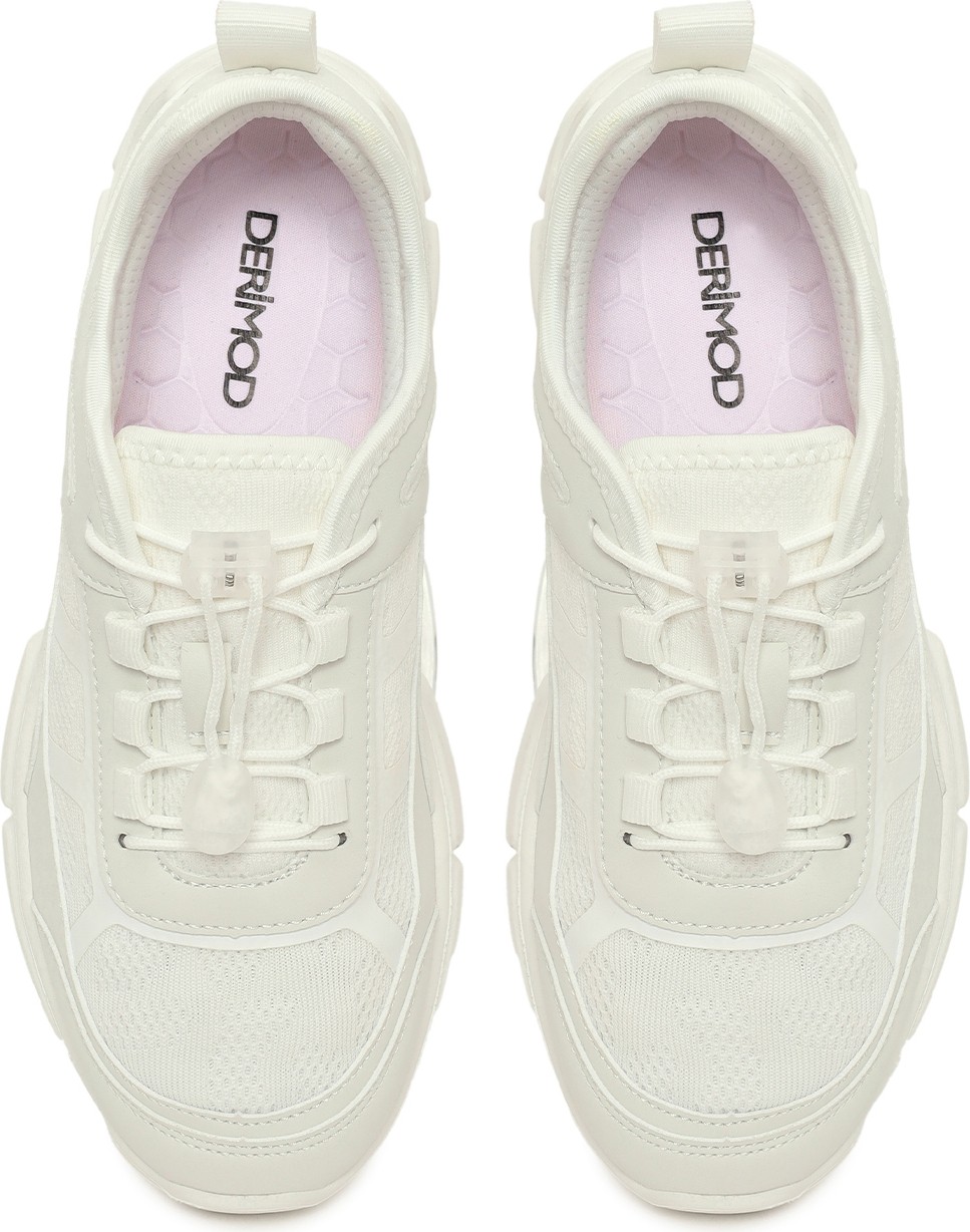 Derimod Kadın Beyaz Bağcıklı Kalın Tabanlı Sneaker 26PFE496414 görsel 4