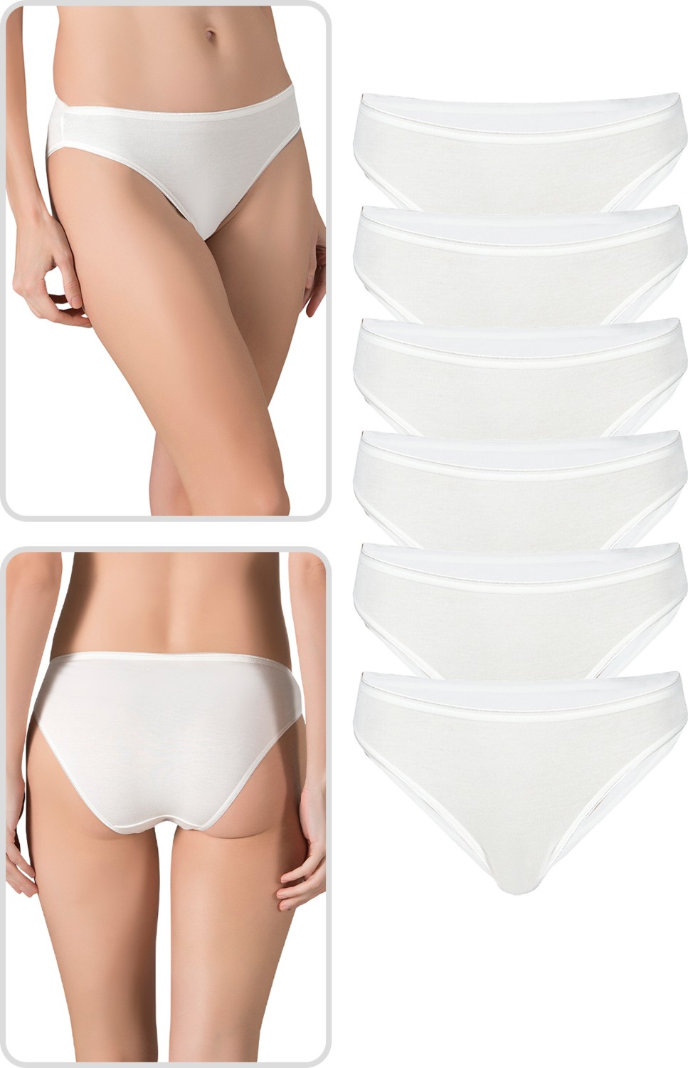 Özkan Underwear Özkan 23926 6'lı Paket Kadın Viskon Esnek Rahat Slip Külot görsel 7