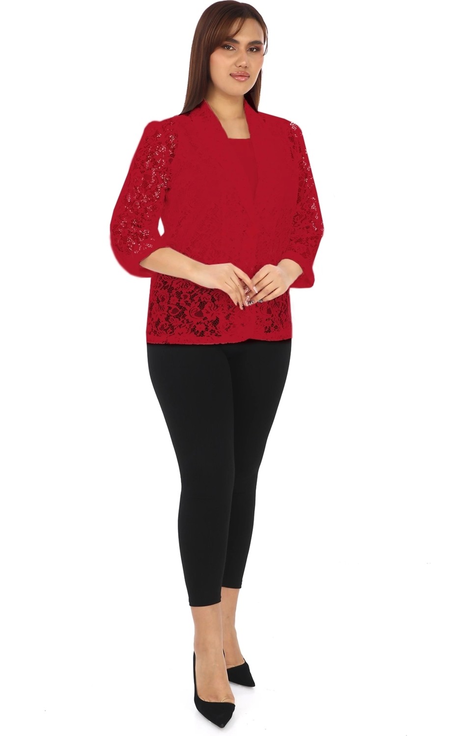 Lady Majestic Dantel Büyük Beden Kadın Ceket 44709 görsel 7