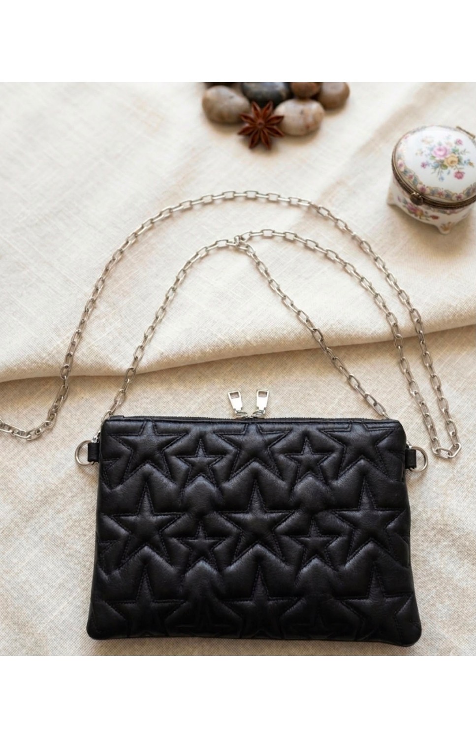 Addy Celestial Star Bag Yıldızlı Zincir Askılı El ve Omuz Çantası görsel 3