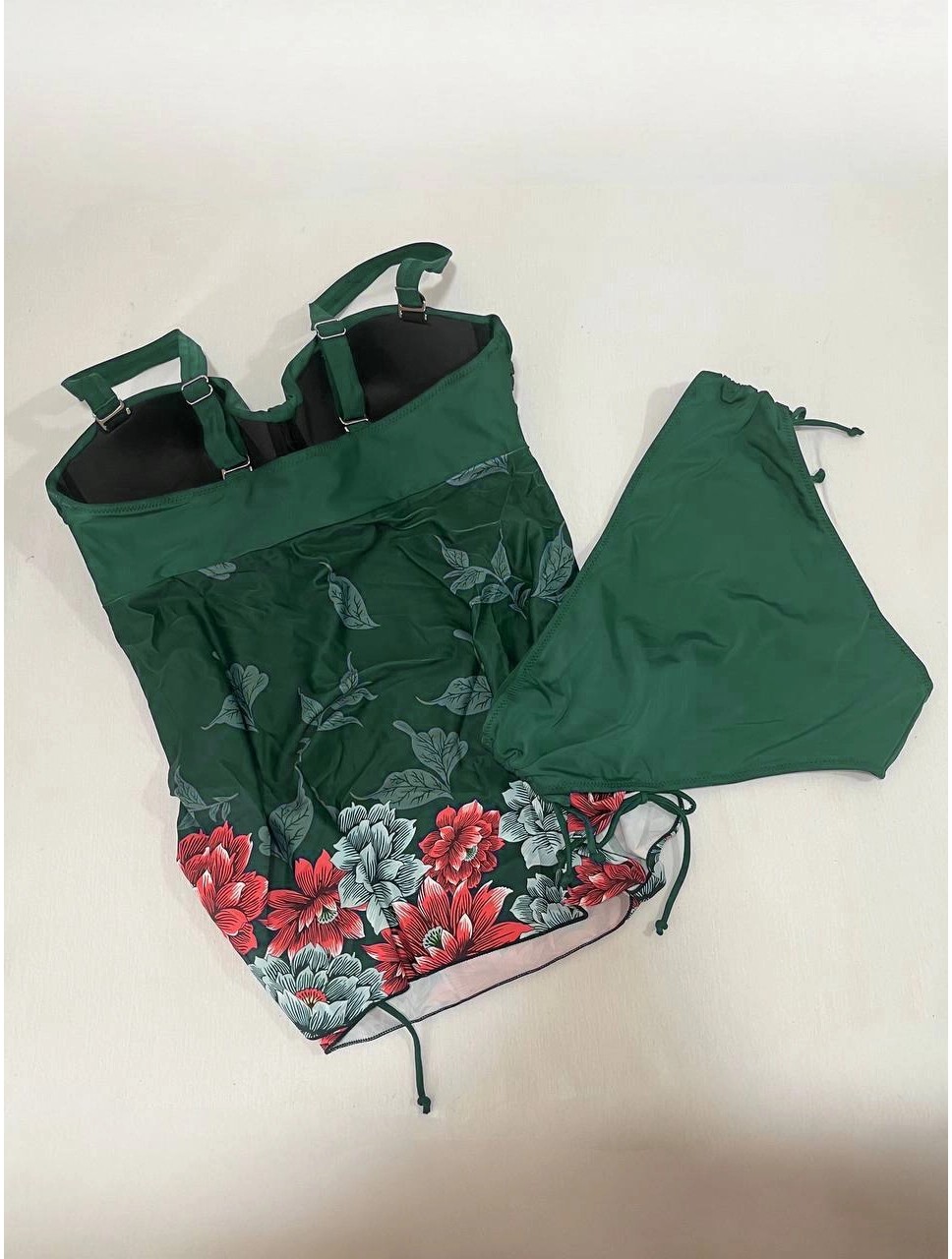 Hazelin Kadın Lacivert Çiçek Desenli Elbise Model Slipli Tankini HZL24S-LC4009 görsel 8
