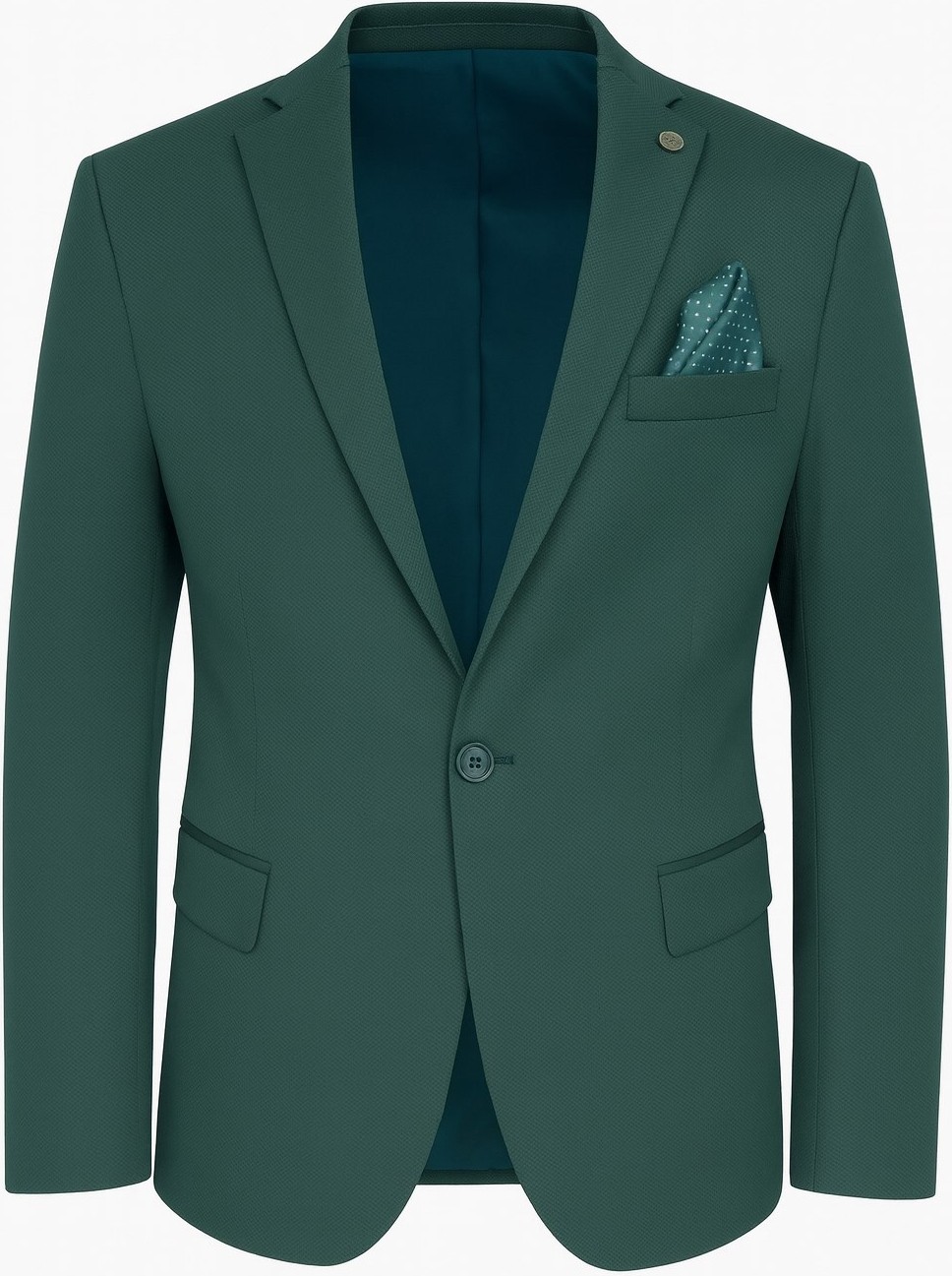 Plus Scorpion Petrol Yeşili Erkek Blazer Ceket, Esnek Comfort Kumaş, Slim Fit İtalyan Kesim Tek Düğmeli Model