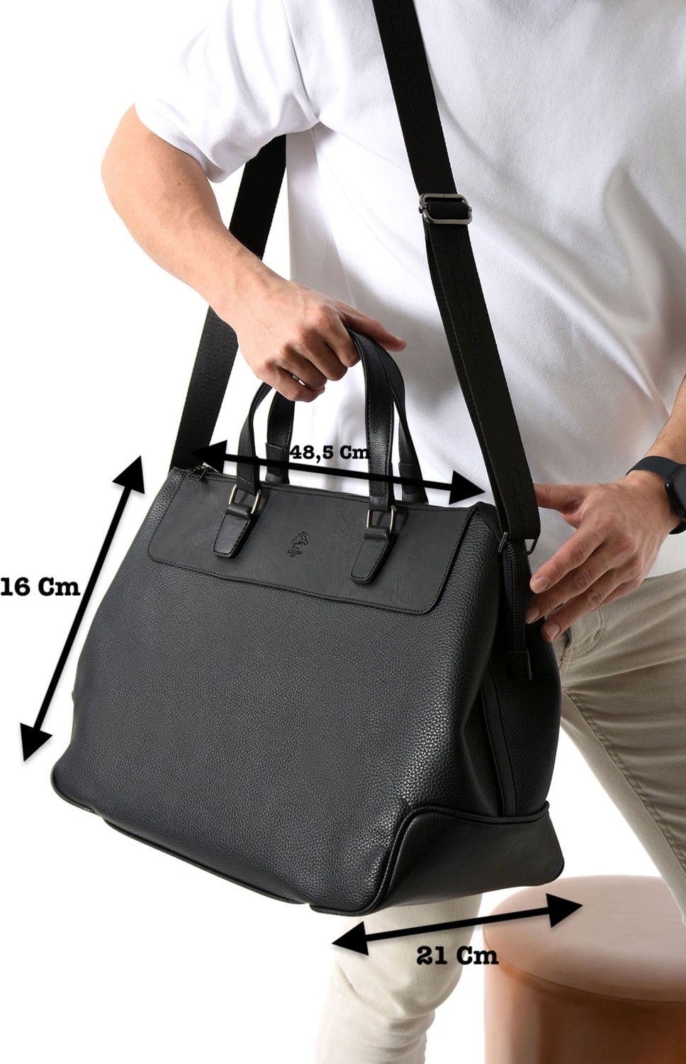 West Polo Westpolo Vegan Deri Unisex Seyahat Çantası - Siyah
