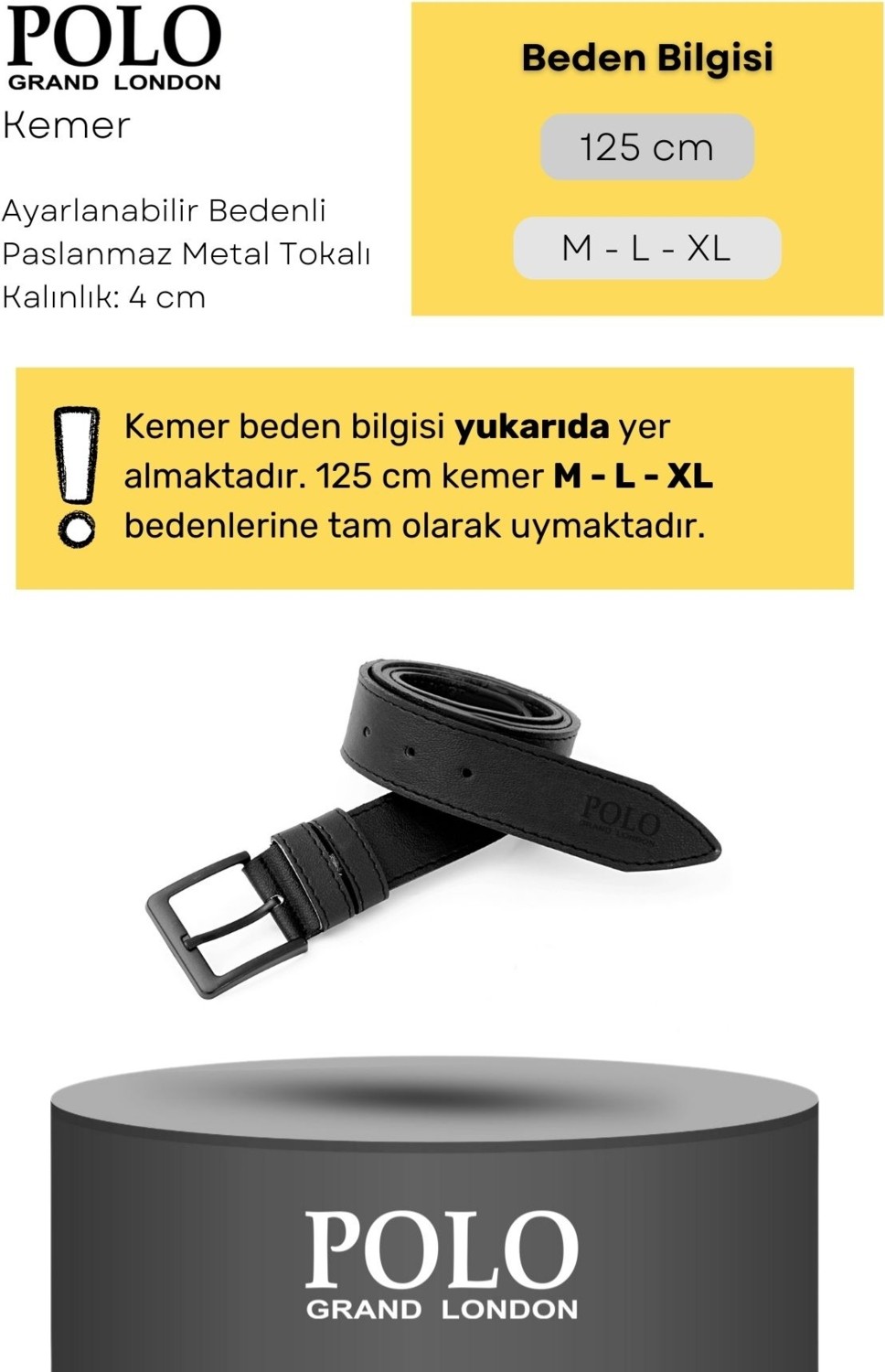 POLOGRAND London Erkek Kutulu 5'li Set Cüzdan Kemer Kartlık Parfüm Kol Düğmesi görsel 5