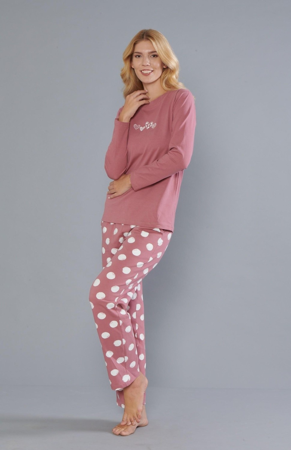 Dowry Kadın %100 Pamuk Uzun Kollu Pijama Takımı 09-271
