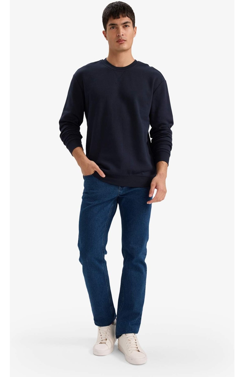 DeFacto Pamuklu Regular Fit Basic Sweatshirt E8339AX26SP görsel 2