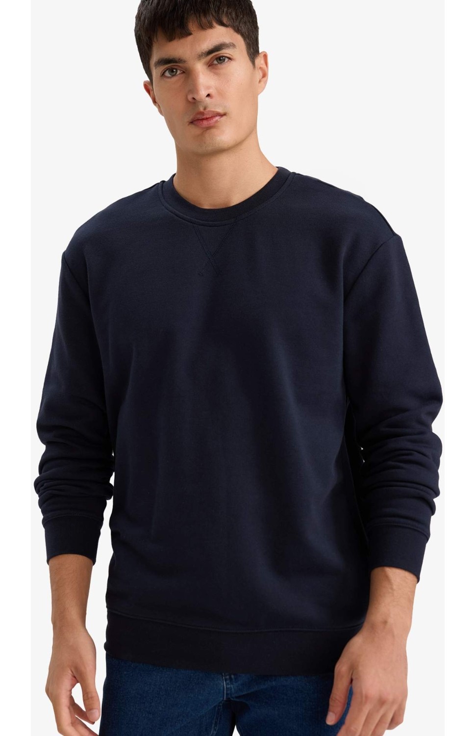 DeFacto Pamuklu Regular Fit Basic Sweatshirt E8339AX26SP görsel 3