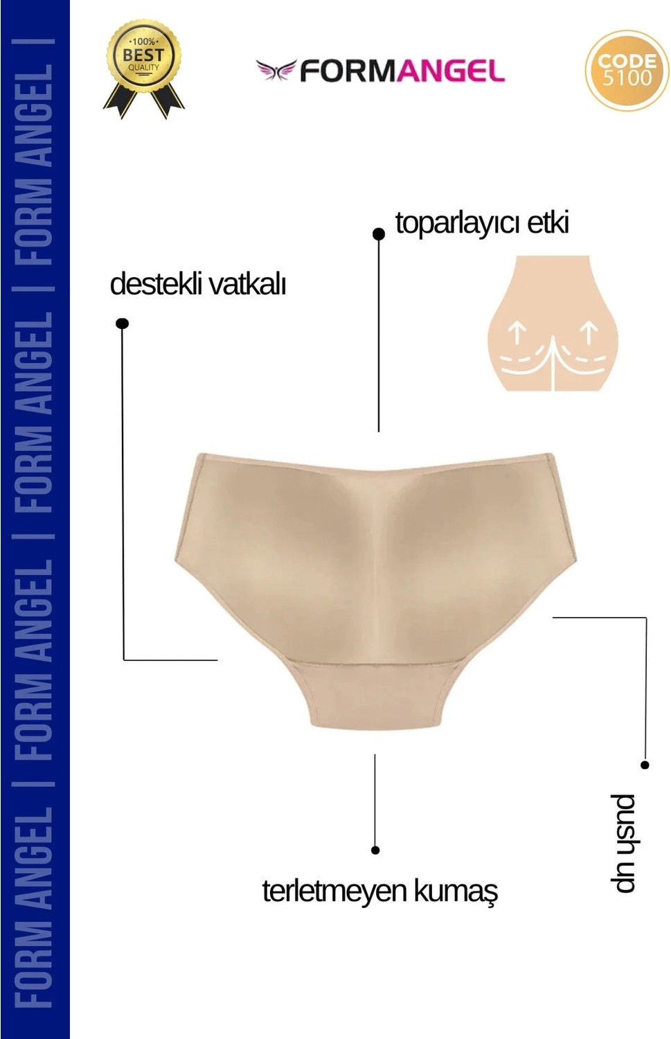 Form Angel Kadın Popo Dikleştirici Dolgunlaştırıcı Şekillendirici Korseli Şort Külot 5200 görsel 2