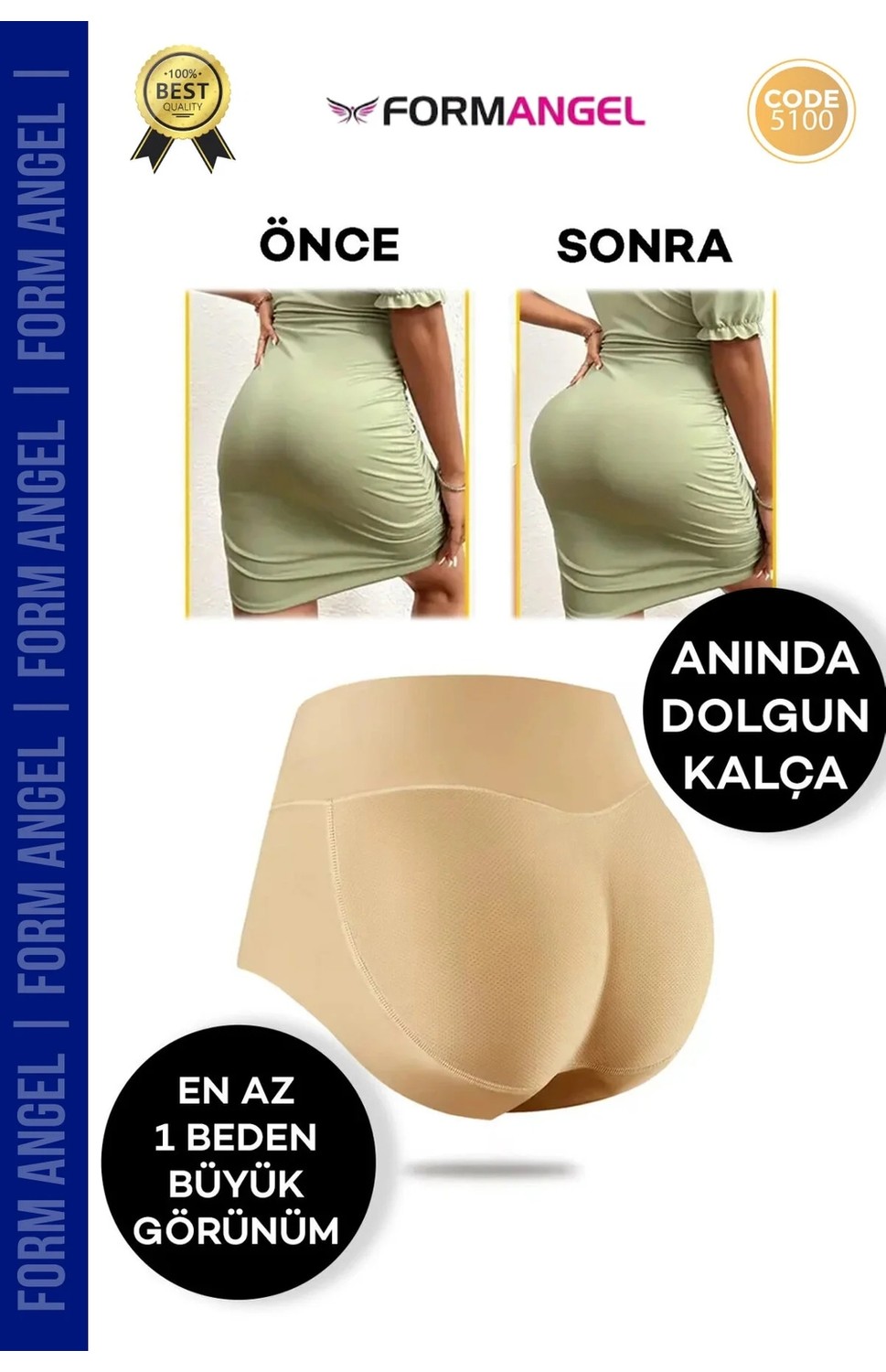 Form Angel Kadın Popo Dikleştirici Dolgunlaştırıcı Şekillendirici Korseli Şort Külot 5200 görsel 7