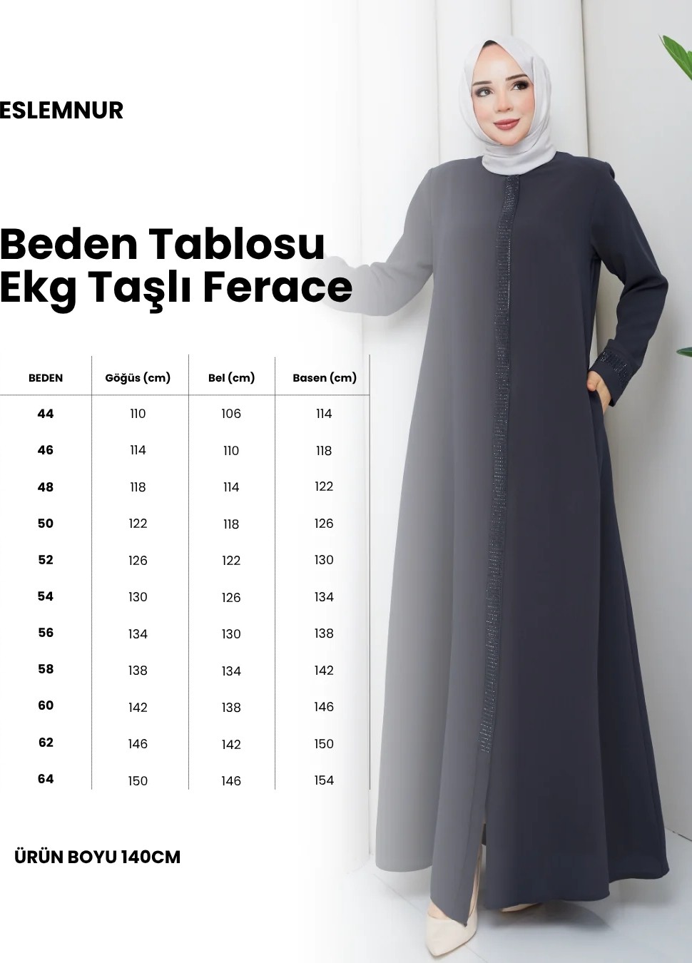 Eslemnur EKG TAŞLI FERACE