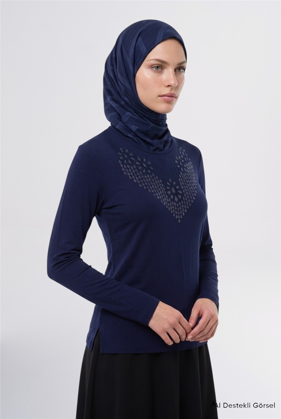 Armine Penye Lacivert görsel 2