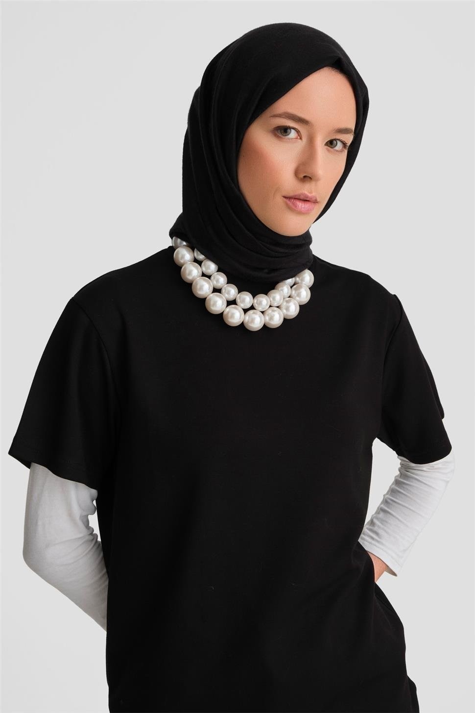 Armine Tişört ORTD9033 Siyah görsel 3