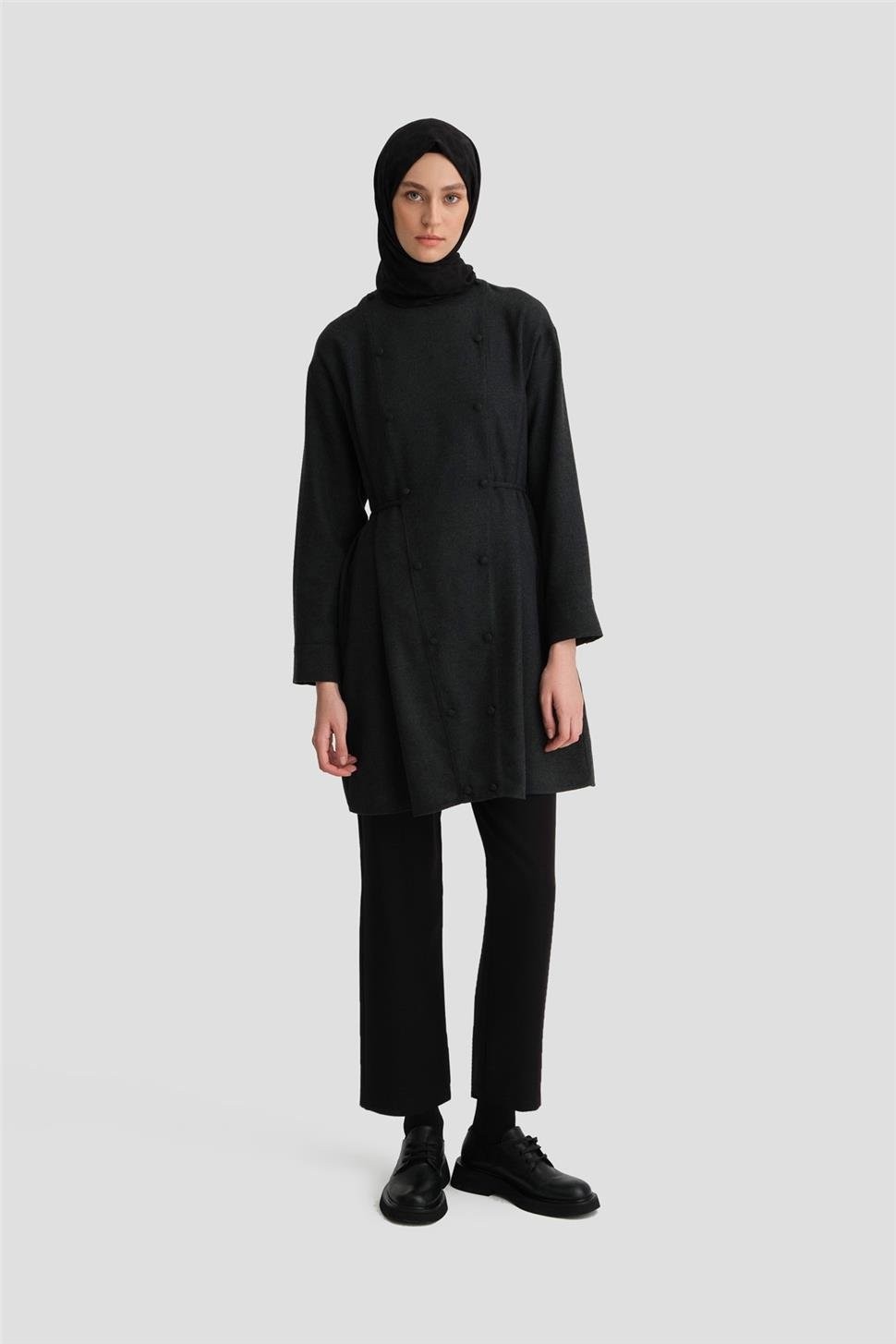 Armine Beli Bağlamalı Cepli Tunik 24K3608 görsel 5