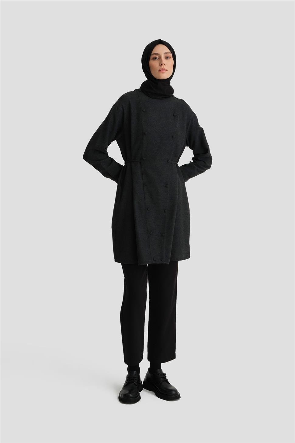 Armine Beli Bağlamalı Cepli Tunik 24K3608 görsel 6