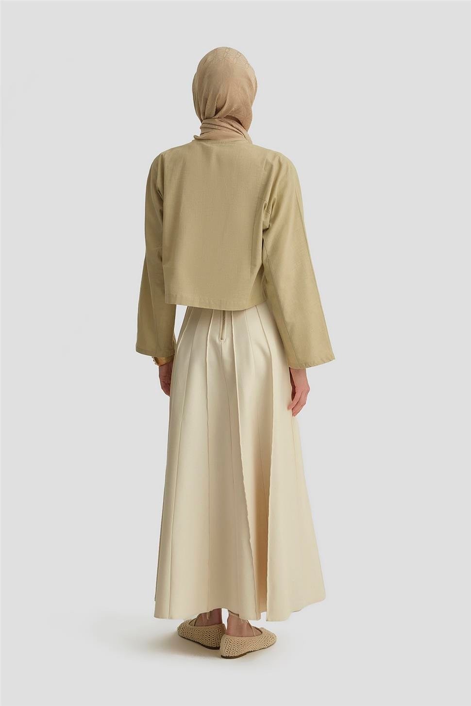 Armine Kup Dikiş Detaylı Basic Bluz 25Y3715 Naturel görsel 5