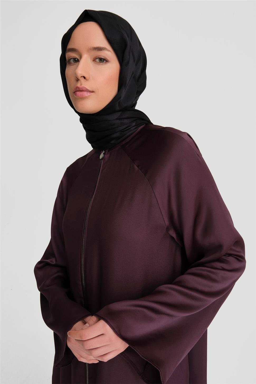 Armine Kumaş Mix Ferace 24K8900 Mor görsel 3