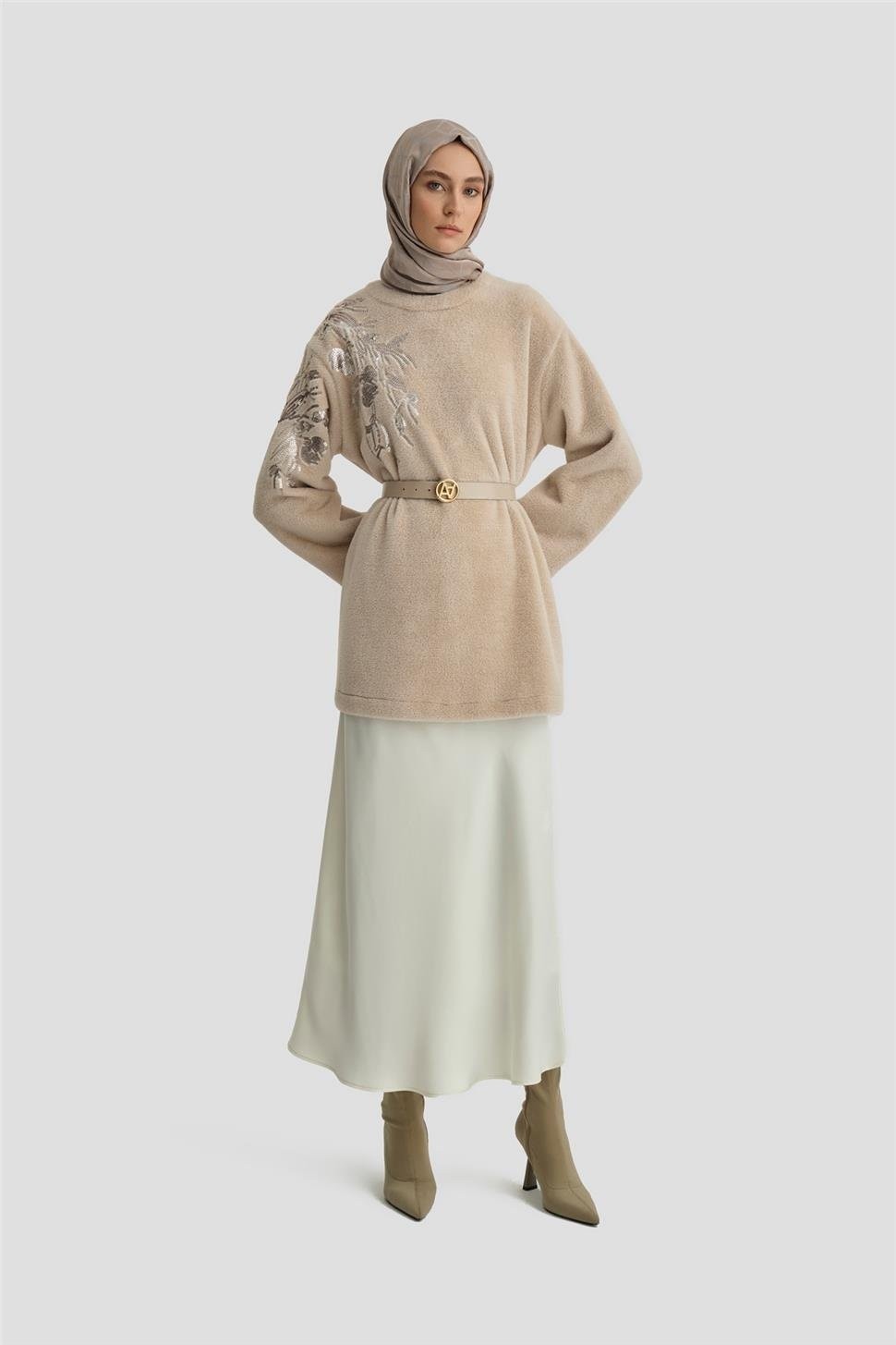 Armine Kloş Saten Etek 24K1714 Aytaşı