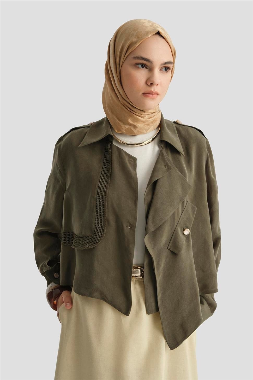 Armine Asimetrik Ceket 25Y5914 Haki görsel 2