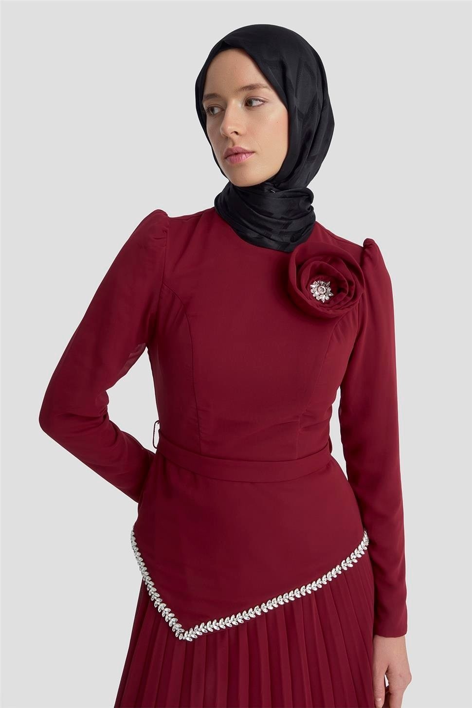Armine Abiye 25YD9187 Bordo görsel 3