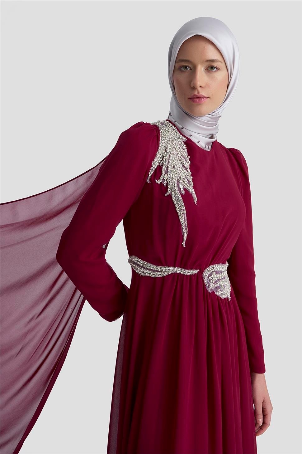 Armine Abiye 25YD9183 Bordo görsel 2