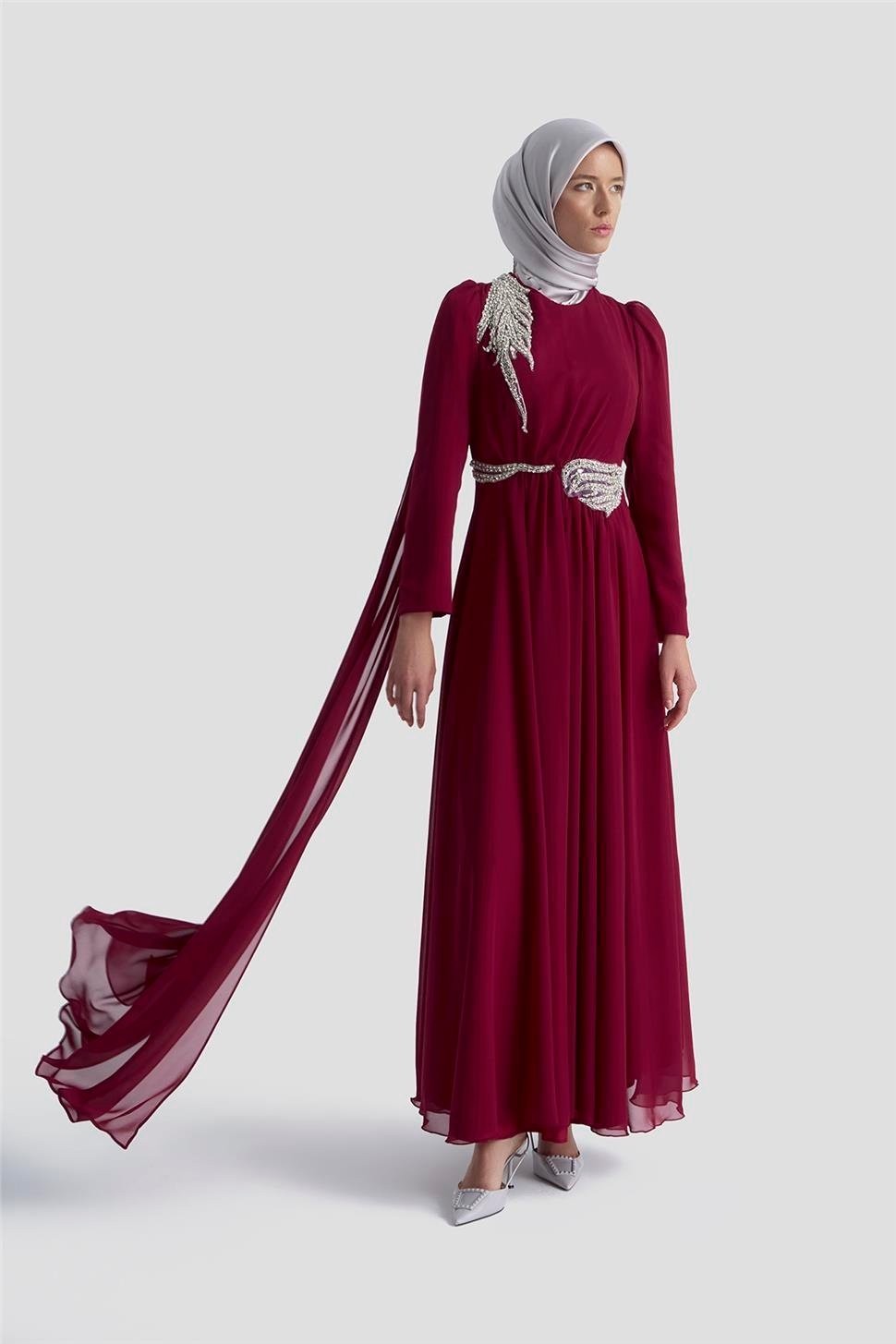 Armine Abiye 25YD9183 Bordo görsel 3