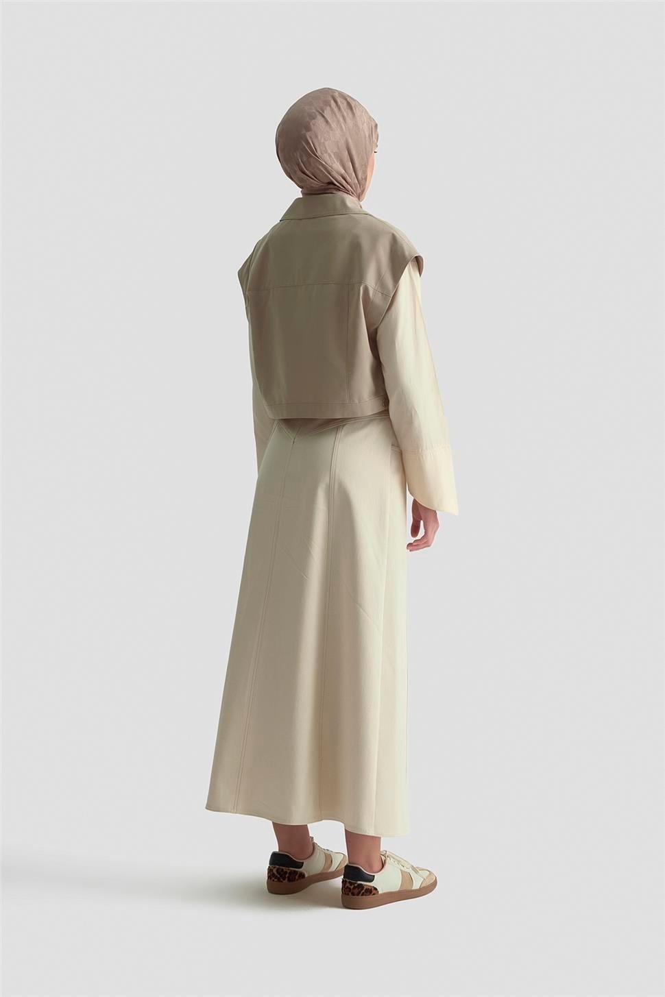 Armine Beli Ayarlanabilir Yelek 25K4804 Vizon görsel 5