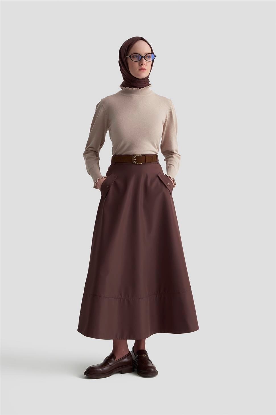 Armine Fırfır Detaylı Kazak 25KD7007 Taş