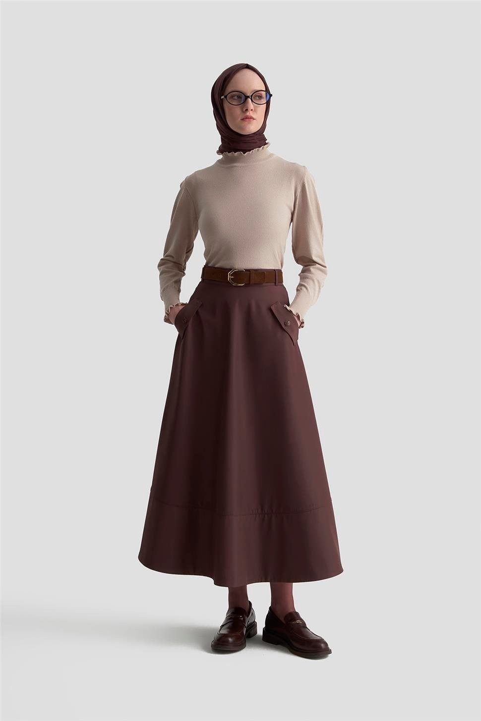 Armine Fırfır Detaylı Kazak 25KD7007 Taş görsel 2