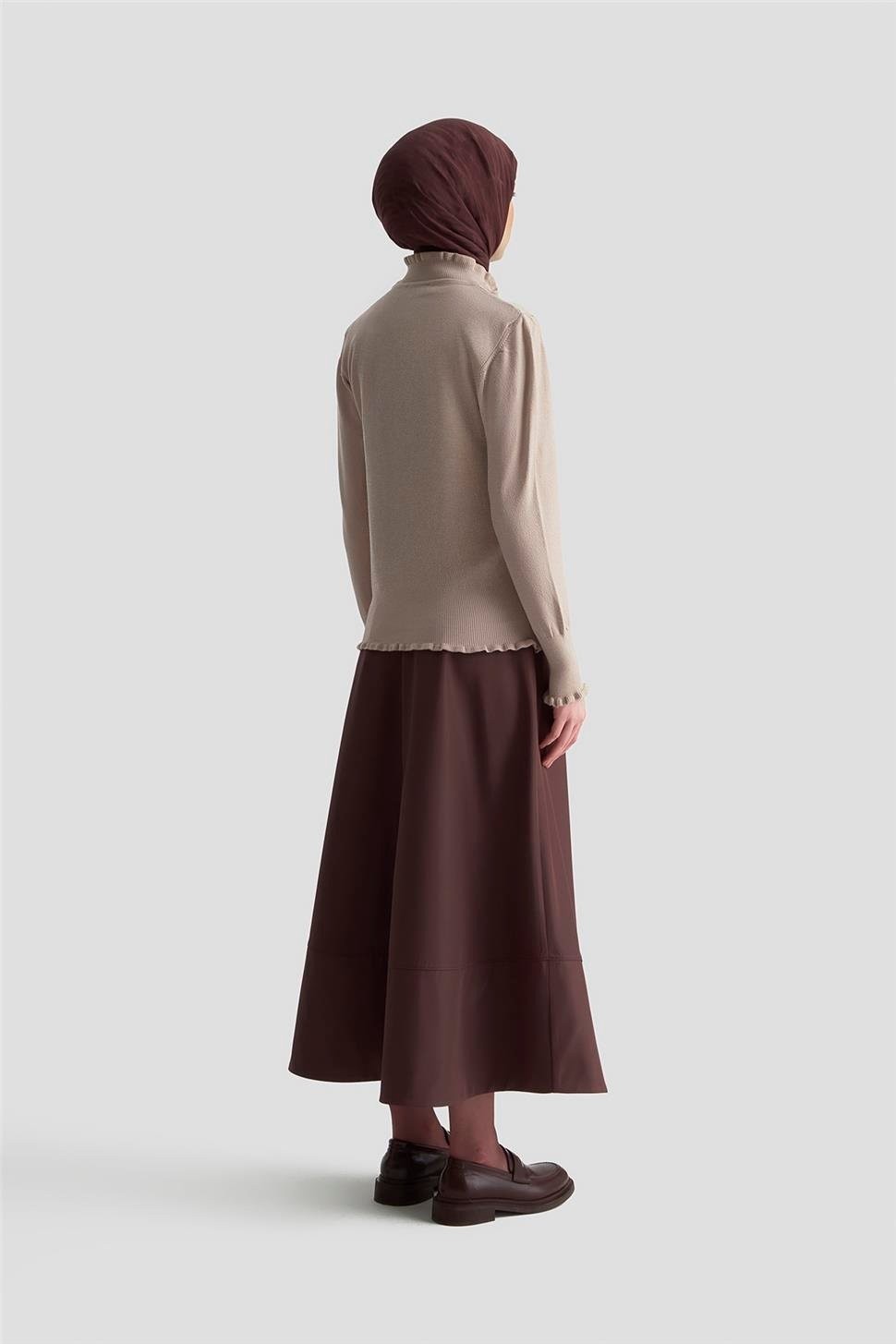 Armine Fırfır Detaylı Kazak 25KD7007 Taş görsel 5
