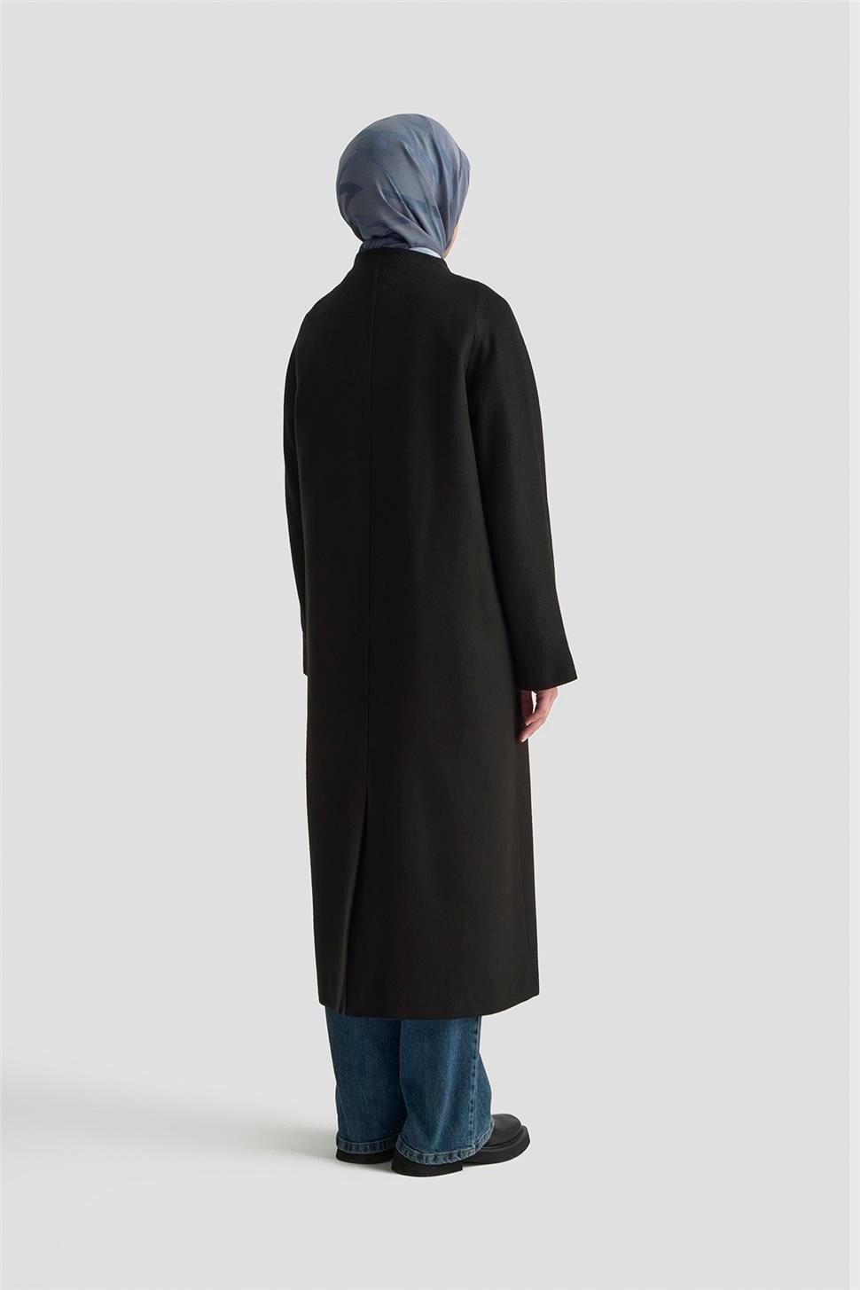 Armine Kaşe Manto 25K8603 Siyah görsel 5