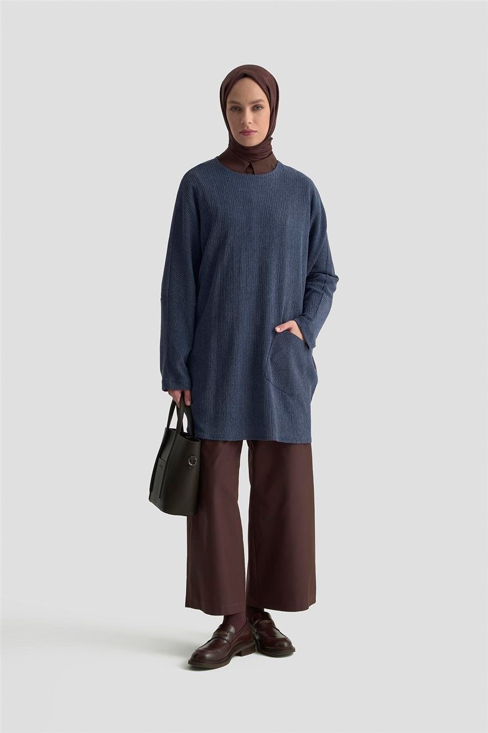 Armine Basic Örme Tunik 25KD1118 Indigo