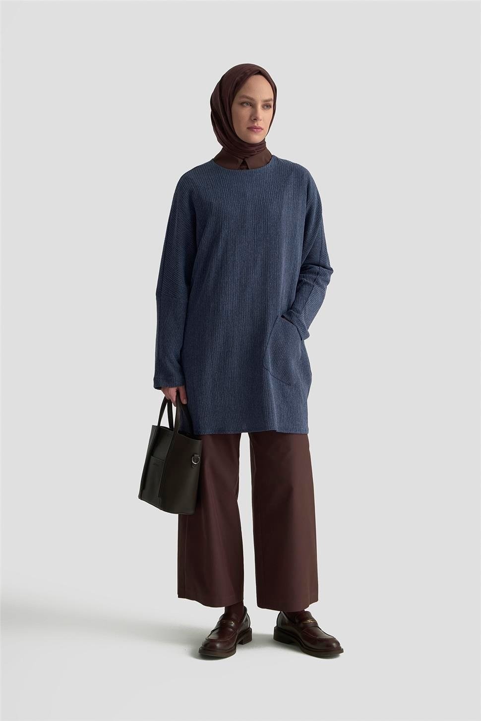 Armine Basic Örme Tunik 25KD1118 Indigo görsel 2
